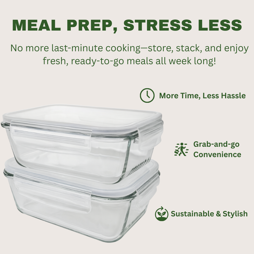 Glass Food Prep Containers | 3pk