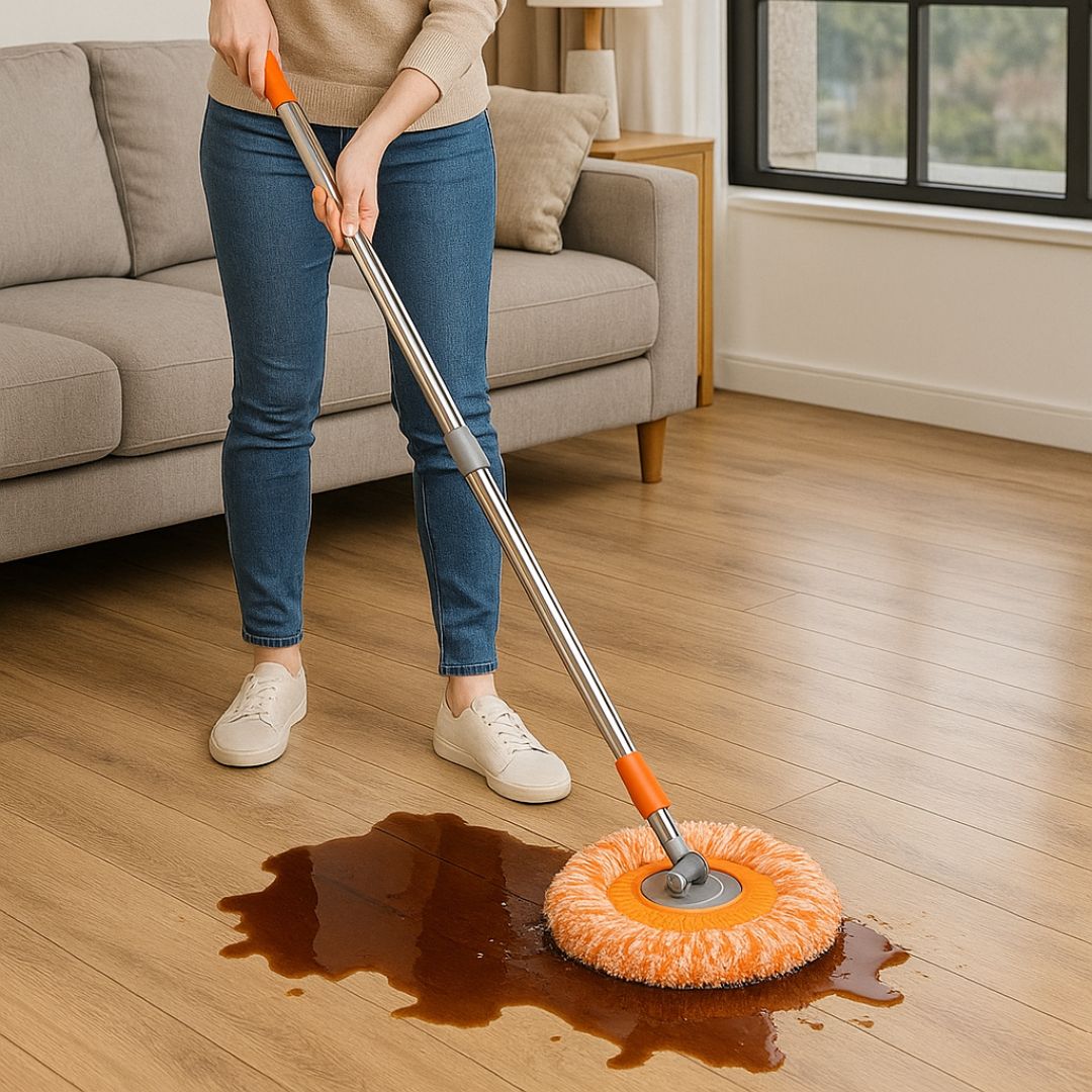 Rotatable Microfiber Mop for Cleaning Wet & Dry Surfaces - Floors, Walls & Ceilings