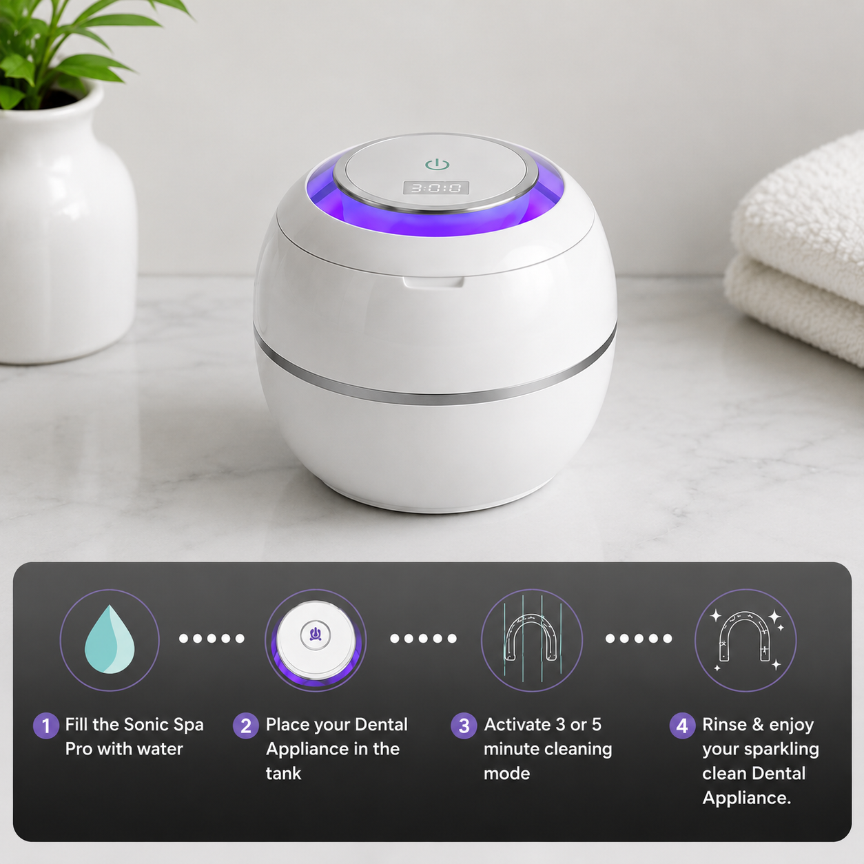 Dental Spa Pod - The #1 Dental Approved Ultrasonic & UVC Cleaner