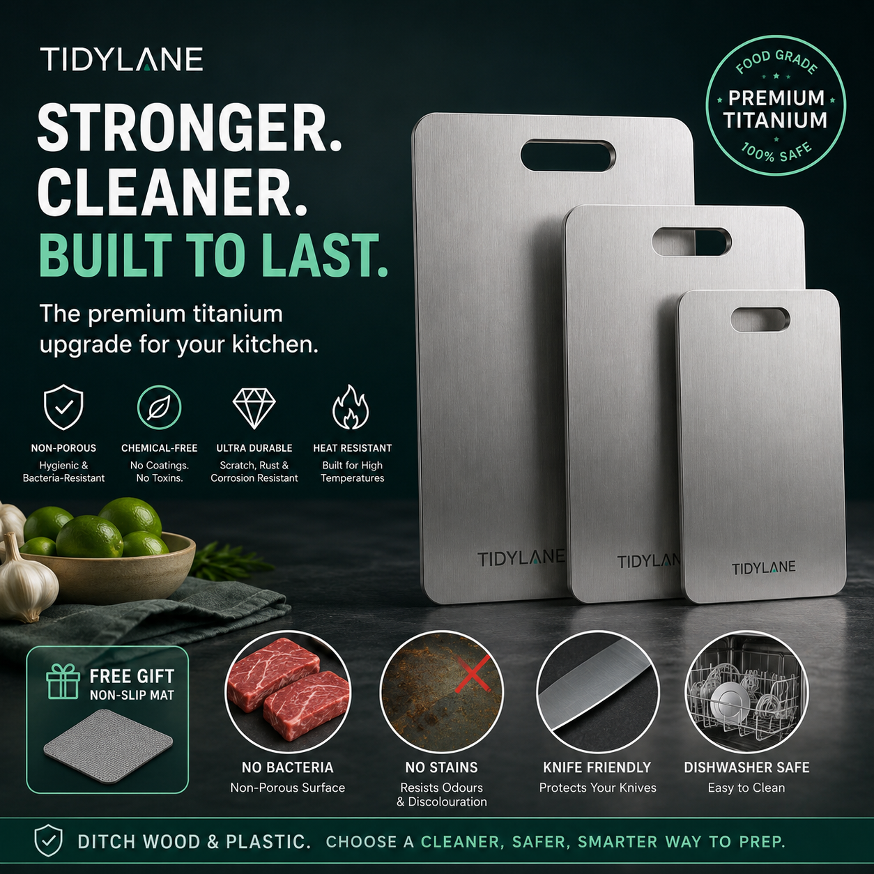 Tidy Lane Australian Titanium Chopping Board